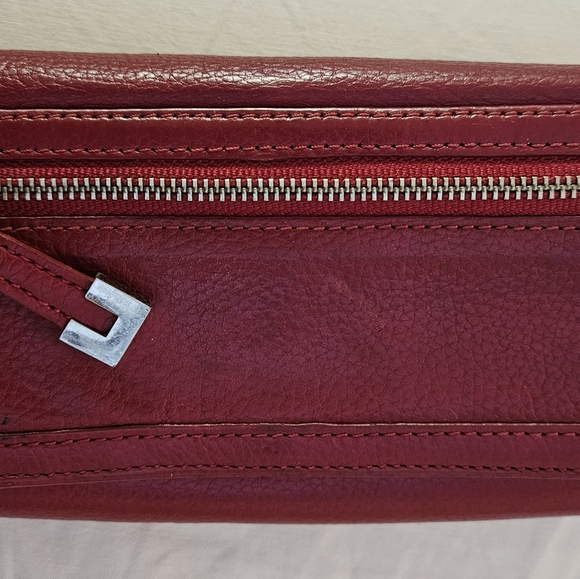 Talbots Genuine leather red wallet, paisley print non-smoke home - Picture 10 of 16